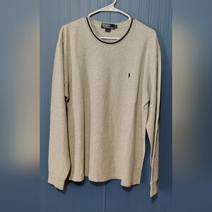 Polo by Ralph Lauren Men's Light Gray Long Sleeve Tee